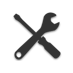 Sketch of an adjustable wrench and screwdriver.